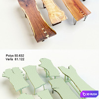 Wood Slab | Wooden slab 7pcs 3D Model Vray, Corona