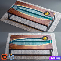 Coffe table Slab 3D Model Vray, Corona