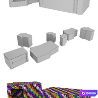 Minotti / LOU set 3D Model Corona