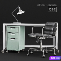 CB2 office furniture 3D Model Corona