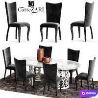 Corte Zari EVA Chair and FLORA Table 3D Model