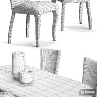 Corte Zari EVA Chair and FLORA Table 3D Model Vray