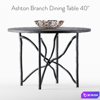 Ashton Branch Dining Table 40 "Black 3D Model Corona