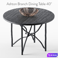 Ashton Branch Dining Table 40 "Black 3D Model Corona