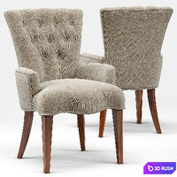 Gustavian Extension Table and Toulouse French Armchair 3D Model Vray