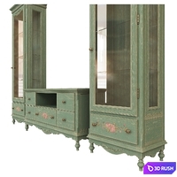 Showcase and TV cabinet 3D Model Vray