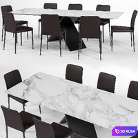 Bonaldo Deli chair Ax table 3D Model Corona