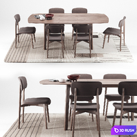 Calligaris Cream Table + Stockholm Chair 3D Model Corona