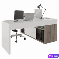 Office desk with decors 3D Model Corona
