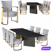 Fendi Dining Table 3D Model Vray