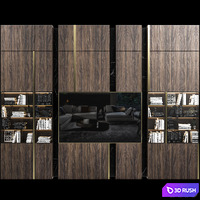 TV wall set 08 3D Model Vray