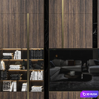 TV wall set 08 3D Model Vray