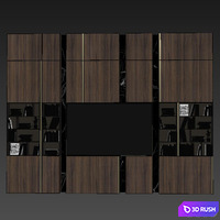 TV wall set 08 3D Model Vray