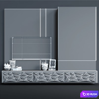Modern fireplace 15 3D Model Vray, Corona