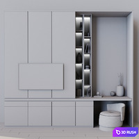 TV Set 62 3D Model Vray, Corona