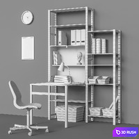 Workplace set 8 (3 module options) 3D Model Vray, Corona