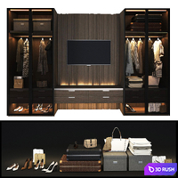 Cloakroom with Poliform TV zone fitted_1 3D Model Vray
