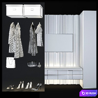 Cloakroom with Poliform TV zone fitted_1 3D Model Vray