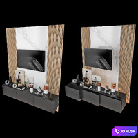 TV Wall | Set 20 3D Model Vray