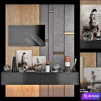 TV Wall | Set 23 3D Model Vray