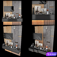 TV Wall | Set 23 3D Model Vray