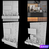TV Wall | Set 23 3D Model Vray