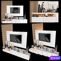 TV Wall | Set 24 3D Model Vray