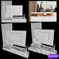 TV Wall | Set 24 3D Model Vray