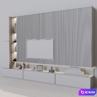 TV Set 94 3D Model Vray, Corona