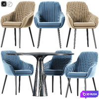 Rochelle dining chair 3D Model Vray, Corona