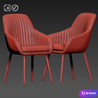 Rochelle dining chair 3D Model Vray, Corona