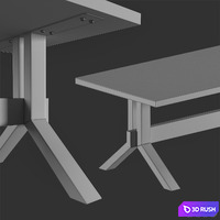 Oak table - Harlem, old oak Oldwood 3D Model Vray