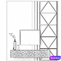 Wardrobe TV No. 2 3D Model Vray
