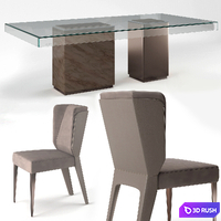 Visionnaire Cabiria chair Marty table 3D Model Corona