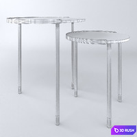 Set of 2 tables ALINER CC0756M46, La Forma 3D Model Vray