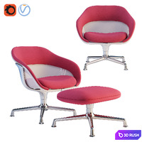 Coalesse - SW_1 Conference Seating &amp; Pouf 3D Model Vray, Corona