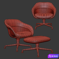 Coalesse - SW_1 Conference Seating &amp; Pouf 3D Model Vray, Corona