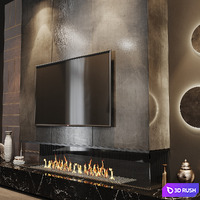 TV Set 105 3D Model Vray, Corona