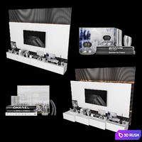 TV Wall | Set 33 3D Model Vray