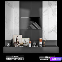 TV Wall | Set 35 3D Model Vray