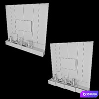 TV Wall | Set 35 3D Model Vray