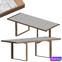 B&amp;B Italia CANASTA dining table 3D Model Vray, Corona