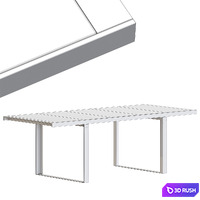 B&amp;B Italia CANASTA dining table 3D Model Vray, Corona