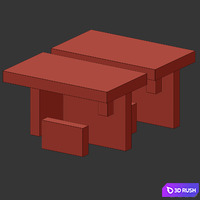 Coffee table Crystal Series 04 3D Model Vray, Corona