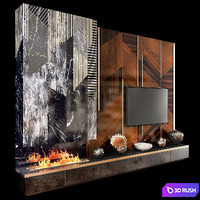 TV Wall Units Set 04 3D Model Vray