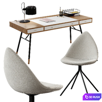 BoConcept / Cupertino Table + Ottawa Chair 3D Model Vray