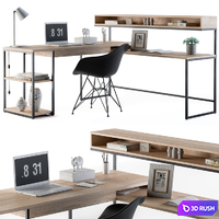 Home Office Loft Style-04 3D Model Vray, Corona
