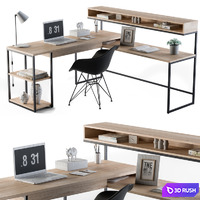 Home Office Loft Style-04 3D Model Vray, Corona