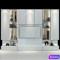 TV Shelf 0124 3D Model Vray
