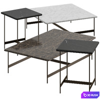 Potocco Little T Coffee Tables 3D Model Vray, Corona